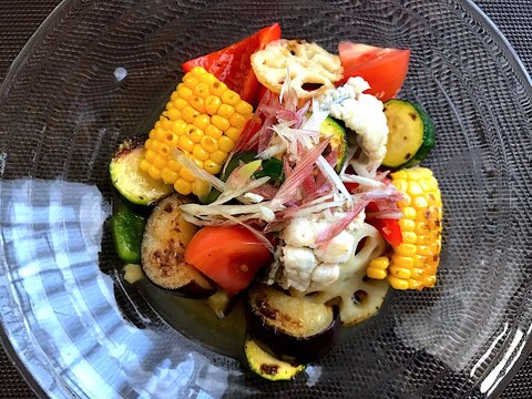 夏のご馳走☆鱧と夏野菜の焼きびたし